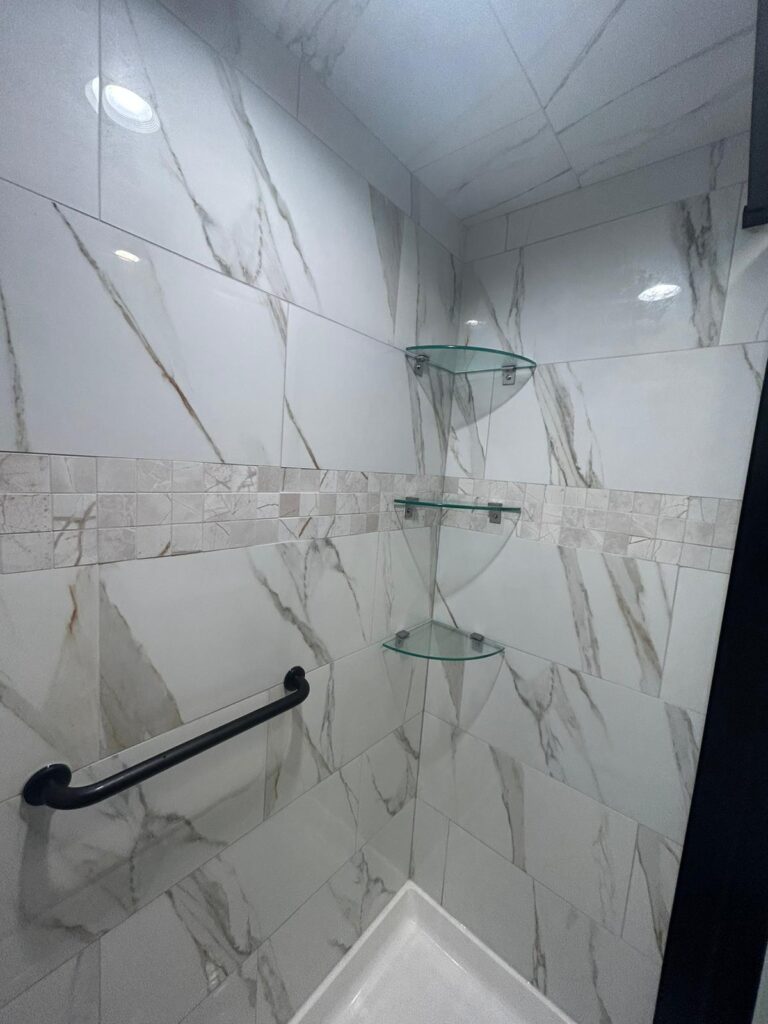 bathroom shower, grab bar